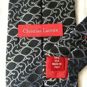 Christian Lacroix Monogram Silk Tie Made in Italy